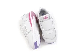 New Balance gray matter/signal pink 574 sneaker